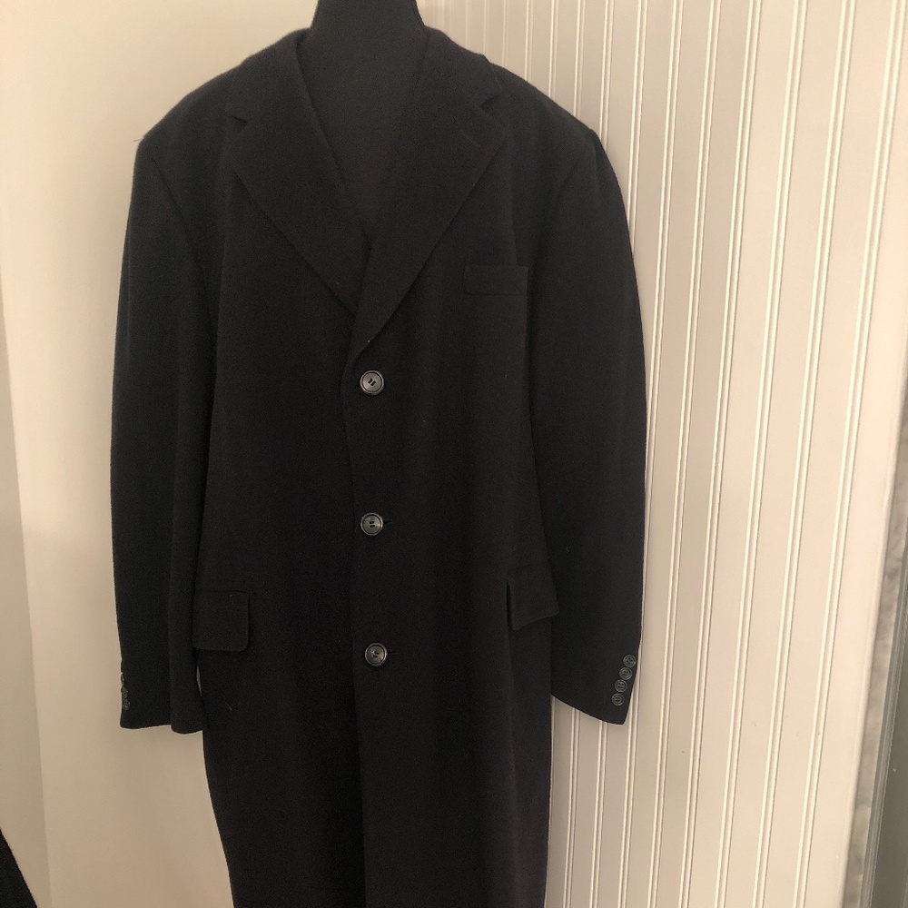 Vintage 100 percent Cashmere Black Men’s/Women’s Classic  Luxury Trench Coat